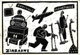 Zimbabwe , Harare Airport , Postcard And Stamps - Zimbabwe