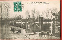 CPA 60- VENETTE- La Crue De L'Oise -Mars 1910-Le Chemin Du Clos Des Roses - Scans Recto Verso- Paypal Sans Frais - Venette