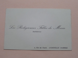 Les RELIGIEUSES FILLES De MARIE Institutrices Rue Du Chalet 4  ANDENELLE (Andenne) > ( Zie Foto's ) ! - Visitenkarten