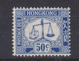 HONG KONG 1947 50c POSTAGE DUE SG D12 WATERMARK MULTIPLE SCRIPT CA LIGHTLY MOUNTED MINT TOP VALUE OF THE SET Cat £75 - Postage Due