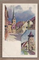 CPA ALLEMAGNE - BENSHEIM - TB CP 2 Vues - CP STYLE GRUSS AUS TB DESSINS Dont CENTRE VILLAGE - Bensheim