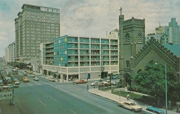 Houston TX - Downtown , Texas Avenue , Christ Church , The Rice Hotel 1964 - Houston