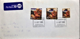 New Zealand, Circulated Cover To Portugal, "Christmas", 2008 - Lettres & Documents