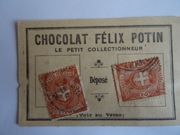 ITALIE - 1891 - 2c Brun Rouge X2 Sur Fragment Chocolat Félix Potin - Used SEE SCAN - Gebraucht