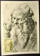 Saar 1955: Albrecht Dürer (1471-1528) Alter Mann (1521) Michel-No.367 Maximumkarte Mit O SAARBRÜCKEN 10.12.55 Ersttag - Cartoline Maximum