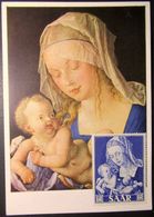 Saar 1954: Albrecht Dürer (1471-1528) "Madonna Mit Kind" Michel-No. 353 Maximumkarte Mit O SAARBRÜCKEN 14.8.54 Ersttag - Cartoline Maximum