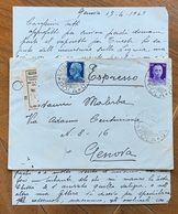 ISTRIA - LUSSIMPICCOLO*POLA* 19/4/1943  Annullo C.l.b.IMP. 50+1,25 - ESPRESSO PER GENOVA CON LETTERA INTERESSANTE V.nota - Dalmatia