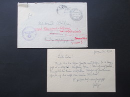 Deutsche Dienstpost Böhmen Und Mähren Pilsen (Ostkaserne) Nach Brünn Mit Ak Stempel Und Weitergeleitet Nach Mährisch Ost - Storia Postale