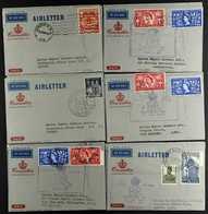 ROYALTY 1953 QANTAS CORONATION DAY AIR LETTERS group Of Six Printed Air Letters Bearing Various Stamps, Three To London  - Unclassified