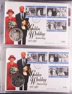 ROYALTY 1997 Royal Golden Wedding Anniversary COIN COVERS COLLECTION Presented In A Dedicated Album. ALL DIFFERENT & Inc - Non Classificati