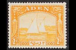 1937 2r Yellow, Dhow, SG 10, Very Fine, Well Centered Mint. For More Images, Please Visit Http://www.sandafayre.com/item - Aden (1854-1963)