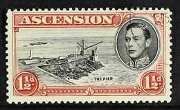 1944 1½d Black And Vermilion Perf. 13, With DAVIT FLAW, SG 40ba, Fine Corner Cds Used. For More Images, Please Visit Htt - Ascensión