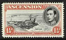 1949 1½d Black And Rose-carmine Perf. 14,  Showing DAVIT FLAW, SG 40da, Fine Mint. For More Images, Please Visit Http:// - Ascension