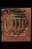 NEW SOUTH WALES 1850 1d Dull Carmine Sydney View Plate II, SG 11, Fine Used, 4 Good To Large Margins, Fresh. RPSL Photo- - Otros & Sin Clasificación