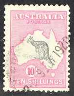 1915 10s Grey And Bright Aniline Pink, Wmk Narrow Crown, Kangaroo, SG 43a, Used. For More Images, Please Visit Http://ww - Otros & Sin Clasificación