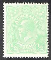 1918 ½d Green, Variety "Thin 1 In Fraction At Right", SG 48a, Very Fine Mint. For More Images, Please Visit Http://www.s - Altri & Non Classificati