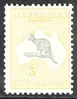 1931 5s Grey And Yellow, Wmk C Of A, Kangaroo, SG 135, Very Fine Mint. For More Images, Please Visit Http://www.sandafay - Altri & Non Classificati