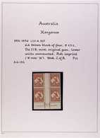 1931-36 ASH IMPRINT BLOCKS. 1931-36 6d Brown 'Roo (SG 132) A Small Collection Of 6 Ash Imprint Gutter Blocks Of 4 (BW 23 - Autres & Non Classés
