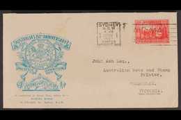 1937 2d Scarlet Foundation Of NSW Stamp With 'MAN WITH TAIL' FLAW (SG 193a) Tied To Illustrated Stamp Exhibition Env By  - Other & Unclassified