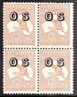 OFFICIALS 1932-3 6d Chestnut Kangaroo, Wmk SG Type W15, "O S" Overprint In A BLOCK OF FOUR, SG O133, Never Hinged Mint B - Sonstige & Ohne Zuordnung