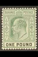 1902 KEVII £1 Green & Black, SG 70, Very Fine, Lightly Hinged Mint For More Images, Please Visit Http://www.sandafayre.c - Sonstige & Ohne Zuordnung