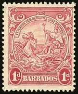 1938 1d Scarlet, Badge Of The Colony, Perf 13½ X 13, SG 249, Fresh Mint. Scarce Stamp. For More Images, Please Visit Htt - Barbados (...-1966)