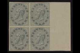 1883 IMPERF BLOCK OF 4. 20c Blue-grey IMPERF (SG 64, COB 39, Michel 36), Fine Mint Marginal BLOCK Of 4, Lower Stamps Are - Other & Unclassified