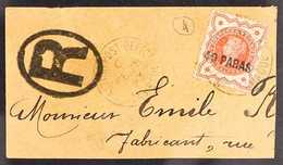 1893 40pa On ½d Vermilion, Roughly Handstamped, SG 7, Very Fine Used On Piece With "FE 28 93" C.d.s. Cancels With Paris  - Levante Britannico