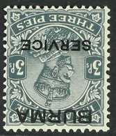 OFFICIAL 1937 3p Slate WATERMARK INVERTED Variety, SG O1w, Very Fine Mint, Fresh. For More Images, Please Visit Http://w - Birma (...-1947)