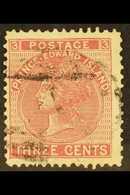 1872 3c Rose, Perf 12½-13 Small Holes, Variety "Stop Between Prince And Edward", SG 45a, Very Fine Used. For More Images - Otros & Sin Clasificación
