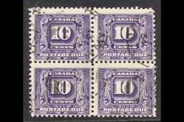 POSTAGE DUES 1930-32 10c Bright Violet, SG D13, Fine Used BLOCK Of 4, Fresh & Scarce. (4 Stamps) For More Images, Please - Autres & Non Classés