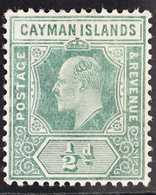 1907-09 ½d Green With DAMAGED FRAME AND CROWN (SPAVEN FLAW) Variety, SG 25a, Fine Mint, Scarce. For More Images, Please  - Caimán (Islas)