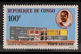 1963 100f Air Brazzaville Town Hall (Yvert 11, SG 27), Never Hinged Mint, Fresh & Scarce. For More Images, Please Visit  - Sonstige & Ohne Zuordnung