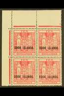 1943-54 10s Pale Carmine-lake, Watermark Upright, SG 133, Upper Left Corner Block Of Four, Very Fine Mint, Stamps Never  - Cook Islands