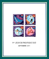 Polynésie Bloc N° 2 Non Dentelé **  4é Jeux Du Pacifique Sud 1971 Arc Golf Tennis Voile (cote XXX) - Non Dentelés, épreuves & Variétés