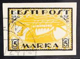 1919 5m Yellow & Black White Paper Viking Ship With YELLOW CENTRE INVERTED Variety (Michel 13x KF, Estonia Handbook 28 G - Estonia