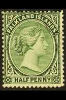 1891-1902 ½d  Green With WATERMARK REVERSED Variety, SG 16ax, Fine Used. For More Images, Please Visit Http://www.sandaf - Falklandeilanden