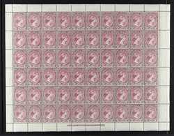 1895-98 2d Deep Purple, Wmk Crown CA SG 25, Complete Sheet Of 60 Never Hinged Mint. Superbly Fresh Without Hinging Anywh - Falkland