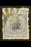 1876-77 1d Blue (Laid Paper) "VOID CORNER" Variety, SG 31b, Used For More Images, Please Visit Http://www.sandafayre.com - Fidji (...-1970)