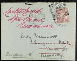 1900 (5 Nov) Env To Lady Maxwell In London Bearing 1d Rosy Mauve Tied Suva Cds With Another Strike Alongside, Redirected - Fiji (...-1970)