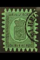 1866-67 8p Black On Blue-green Roul Type Iii (SG 46, Michel 6 Cx), Fine Used, Good Rouletting With Several Short Teeth,  - Other & Unclassified