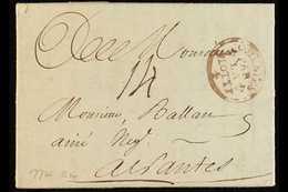 MARTINIQUE 1772 Entire From St Pierre To Nantes, Landed At La Flotte, Isle De Re, With Fine Strike In Red Of Oval Framed - Other & Unclassified