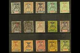 NEW CALEDONIA 1903 50th Anniversary Complete Overprint Set, Yvert 67/80, Fine Mint. (15 Stamps) For More Images, Please  - Otros & Sin Clasificación