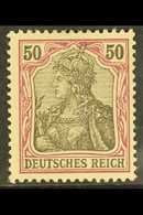 1902 50pf Black & Purple On Rose Germania (Michel 76, SG 75), Never Hinged Mint, Very Fresh, Expertized Hennies BPP. For - Sonstige & Ohne Zuordnung