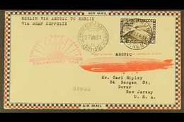 1931 GRAF ZEPPELIN POLAR FLIGHT, Superb Airmail Cover Franked Germany 1931 4Rm Polar Flight Adhesive Tied By Berlin Cds  - Andere & Zonder Classificatie