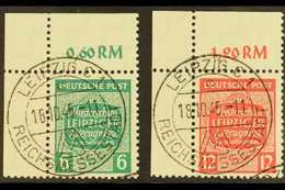 RUSSIAN ZONE WEST SAXONY 1945 Leipzig Fair Watermark Descending Steps Complete Set, Michel 124/25 X, Superb Cds Used Upp - Other & Unclassified