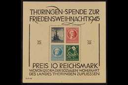 RUSSIAN ZONE THURINGIA 1945 Christmas Social Welfare Type IV Miniature Sheet (Michel Block 2t, SG MSRF10), Never Hinged  - Andere & Zonder Classificatie
