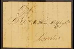 1839 (30th June) E/L To London Bearing A Manuscript Charge Of 2s6d, Curved Boxed Gibraltar, A London Triple Arc Receivin - Gibraltar