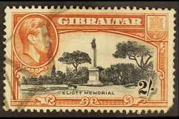 1938-51 2s Black & Brown Perf 13 BIRD ON MEMORIAL Variety, SG 128bb, Used, Pulled Corner Perf, Cat £500. For More Images - Gibilterra