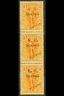 1917 SPECIMEN 1l On 3l Orange, Vertical Strip Of 3 With "SPECIMEN" Overprints, SG C303, Very Fine, Never Hinged Mint. Fo - Otros & Sin Clasificación